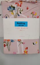 Image of Ted Baker Peppermint King Duvet Cover Soft Pink Floral Cotton Sateen Soft Pink