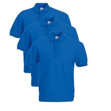 Image of 3, Pack Fruit Of The Loom Men's Polo Shirts 65/35 Short Sleeves Polo