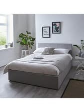 Image of Alexis Fabric Ottoman Storage King Size Bed Grey Stylish and Modern Bed Solution