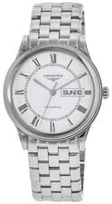 Image of Longines Flagship Automatic Steel White Dial Day/Date Mens Watch L4.899.4.21.6