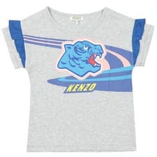 Image of Girls Kenzo Kids Frivolous Racing Kenzo T-Shirt in Grey