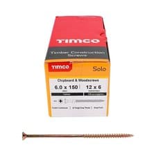 Image of Timco SOLO 6.0 X 150MM YELLOW POZI COUNTERSUNK WOOD SCREWS FLAT PH ZINC(100 BOX)