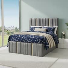 Image of Brand New Elegant Beds Frame Plush Velvet Fabric - UK Handcrafted