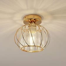 Image of Ceiling Light Modern Mini Crystal Lampshade Pendant Chandelier Round Gold E27