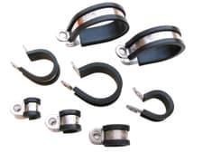 Image of Rubber Lined P Clip Stainless Steel 4mm-40mm Sizes Pipe Cable Hose Clamp P-Clips