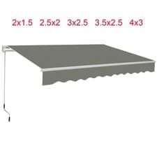 Image of Retractable Awning Manual Outdoor Garden Canopy Patio Sun Shade Shelter 8 Colour