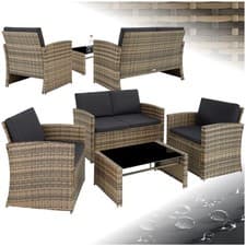 Image of Table and Chairs Garden Furniture Rattan Outdoor Sofa Set Patio Bistro Corner