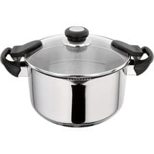 Image of Judge Vista 24cm 4L Stainless Steel Draining Cooking Pot with Glass Lid