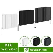 Image of Designer Flat Panel Oval Column Horizontal Vertical Central Heating Radiator UK