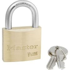 Image of Masterlock V Line Brass Padlock Keyed Alike 40mm Standard
