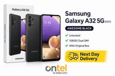 Image of NEW Samsung Galaxy A32 5G, 128GB, Unlocked with sealed box & accessories, Black