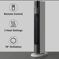 Image of Tower Heater & Fan 2in1 - 2200W Eco, Oscillating, 2 Fan Speeds & 3 Heat Settings