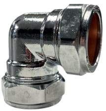 Image of Chrome 28mm Compression 90 Degree Elbow for 28mm Copper or Chrome Tube