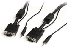 Image of StarTech.com 15 ft. (4.6 m) VGA Cable With Audio - HD15 VGA with Audio - Coaxial