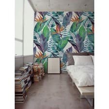 Image of Bird of paradise floral Tropical mural Non-Woven wallpaper Traditional Home