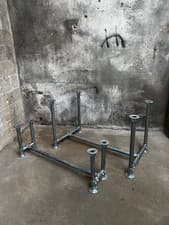 Image of Galvanised Table bench Legs Metal Base farm garage industrial market stall GTLB4