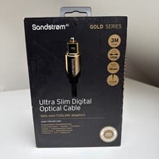 Image of Genuine Sandstrom AV Gold Series Digital Optical Cable + Mini-Toslink 3M UK
