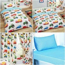 Image of TRUCKS & TRANSPORT - KIDS DUVET COVER / FITTED SHEET / CURTAINS / WALLPAPER
