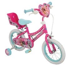 Image of Barbie Girls Bike 14" Pink Bicycle Removable Stabilisers + Doll Carrier Age 3+