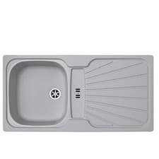 Image of Liquida CMP5LG 1.0 Bowl Grey Reversible Light Kitchen Sink With Waste Kit