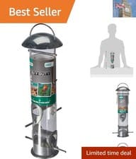 Image of Natural Colour Heavy Duty Seed Feeder - Perfect Hanging Solution for Gardens