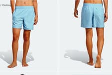 Image of ADIDAS ORIGINALS SOLID SWIM SHORTS CLEAR BLUE BNWT M,L,XL  RRP £35