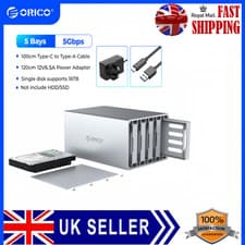 Image of ORICO 5Bay Hard Drive Docking Station Type C to SATA HDD/SSD Aluminium