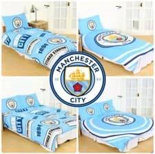 Image of Manchester City FC Man Duvet Cover Football Bed Set Single Double Kids Adults
