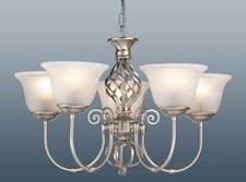 Image of Satin Chrome Classic Chandelier Ceiling Lights And Wall Lamps Glass Shades
