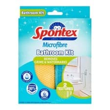 Image of 1 x Microfibre Bathroom Kit (2 Wipes, 1 Yellow All Purpose, 1 Blue Bathroom)