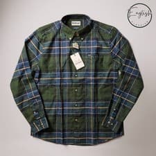 Image of Barbour Lutsleigh Shirt Men’s Large Tailored Fit Forest Tartan