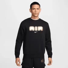 Image of NIKE AIR RETRO CREW NECK FLEECE SWEATSHIRT SIZE M (HM0177 010) BLACK