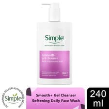 Image of Simple Smooth+ Gel Facial Cleanser Softening Daily Face Wash, 240ml