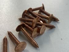Image of Copper Clout Annular Nails Ring Shank 20mm 25mm 30mm 38mm Large Head Roofing