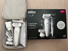 Image of Braun Silk-epil 9 Epilator White/Silver Hair Removal Device 9-241