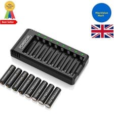 Image of High Capacity 2800mAh AA Ni-MH Batteries & Smart USB Charger for Convenience