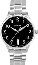 Image of Accurist Mens Classic Watch with Black Dial and Silver Bracelet 73002