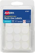 Image of Avery Multi-Use Removable Labels, 3/4 Inch Round Stickers Non Printable 315