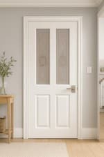 Image of 4 Panel Internal Door 2L Top Glazing Hollow Core - Different Glazing  + Delivery