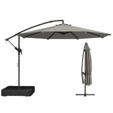 Image of Outsunny 3 m Garden Cantilever Parasol with Sandbag, 360 Degree Rotation