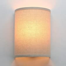 Image of Industrial Vintage Wall Lamp Semi Circle Fabric Shade 1-light Sconce for Bedroom