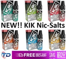 Image of KIK Vape E-Liquid NIC SALT | 10ml | 10 Flavours | 20mg | 5 & 10 Packs | NEW!!