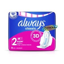 Image of Always Classic Super 3D Protection (Size 2) Sanitary 9 Pads