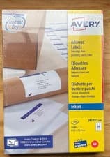 Image of Avery Inkjet Address Labels InstantDRY 63.5x33.9mm 24 Per Sheet White Pack 2400