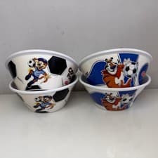 Image of Kelloggs Frosties & Coco Pops Football Cereal Bowls (x4)  Plastic Bowl 2012 Tony