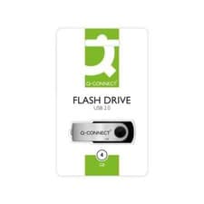 Image of Q-Connect KF41511 Silver/Black USB 2.0 Swivel Flash Drive 4GB
