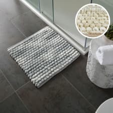 Image of Marble Chunky Bobble Square Bath Mat Non Slip 50 x 50cm - Super Soft Shower Rug