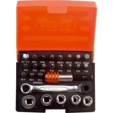 Image of Bahco 2058/S26 26 Piece 1/4" Drive Hex Socket and Screwdriver Bit Set Metric