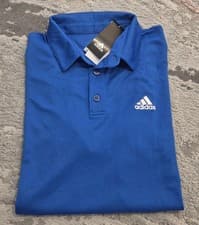 Image of BNWT Adidas AEROREADY Tennis Fab Polo Shirt Blue