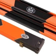 Image of Baize Master ORANGE ARROW 2pc Deluxe Snooker Pool Cue Case with Matching Interio